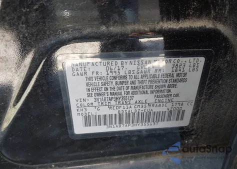 2017 Nissan Sentra Sv from USA, damaged, VIN 3N1AB7AP3HY355137